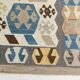 Tapis Kilim de luxe de style rare géométrique 9x11, tapis Kilim vintage de grande surface