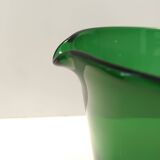 Pair of Green Hand-Blown Glass Wine and Water Pitchers, Empoli