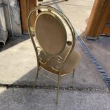 Vintage italian brass dining chairs and table by paolo salice, 1970s, set of 5
