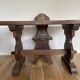 Rustic Spanish table and chair from the late 19th / early 20th century in solid oak.