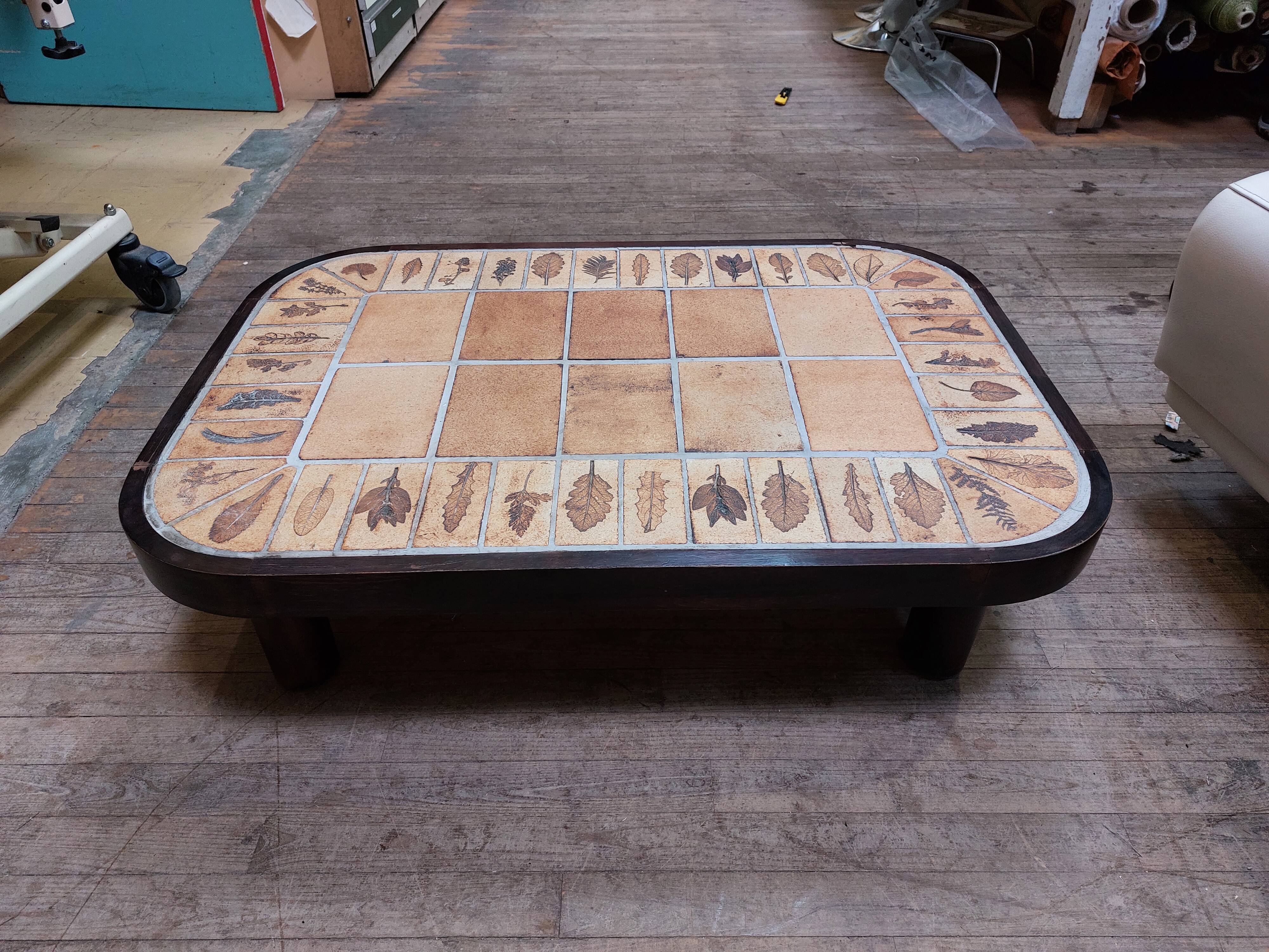 Table basse "Herbier" par Roger Capron - Années 60/70 - Vallauris