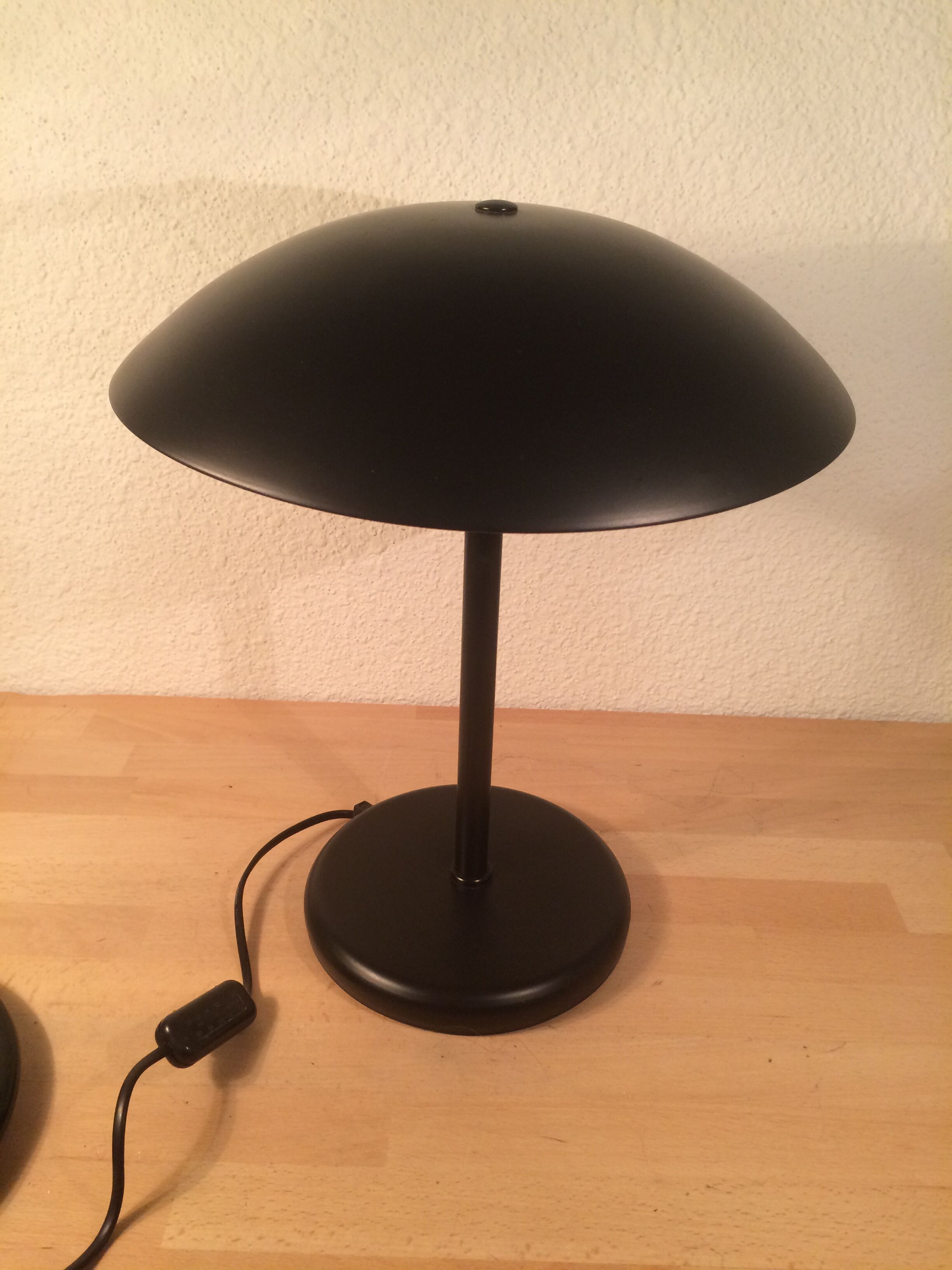 Black mushroom lamp, 70s, metal