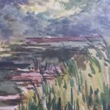 Old painting, auarelle undergrowth