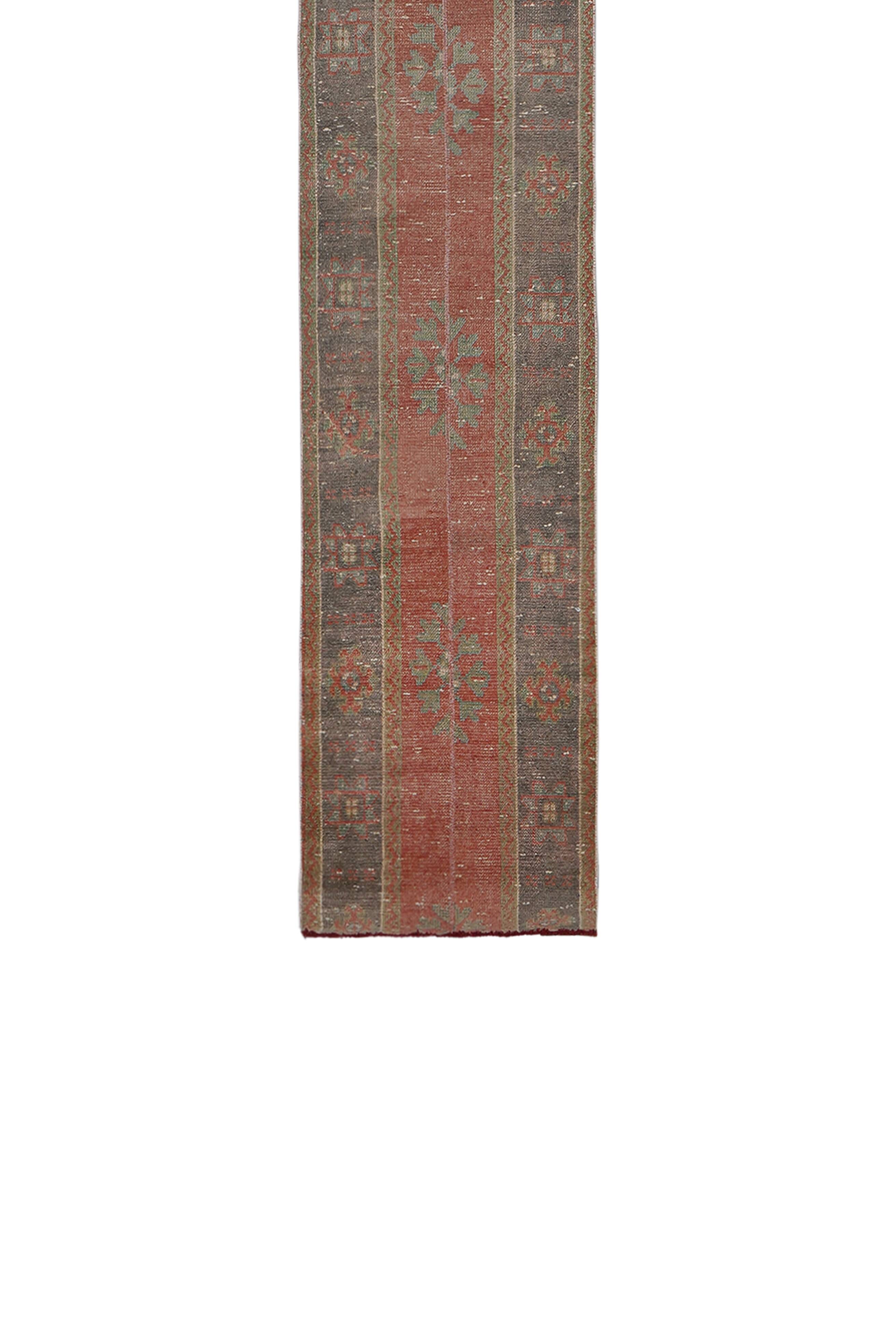 Vintage Turkish Oushak Rug Handwoven 61x313 cm
