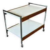 60s 70s serving trolley dinette made of teak & chrome Danish Modern Design