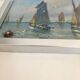 “Port Breton” oil, 1940s, under glass