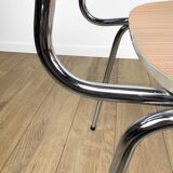 Formica chairs beige salmon pattern stripes
