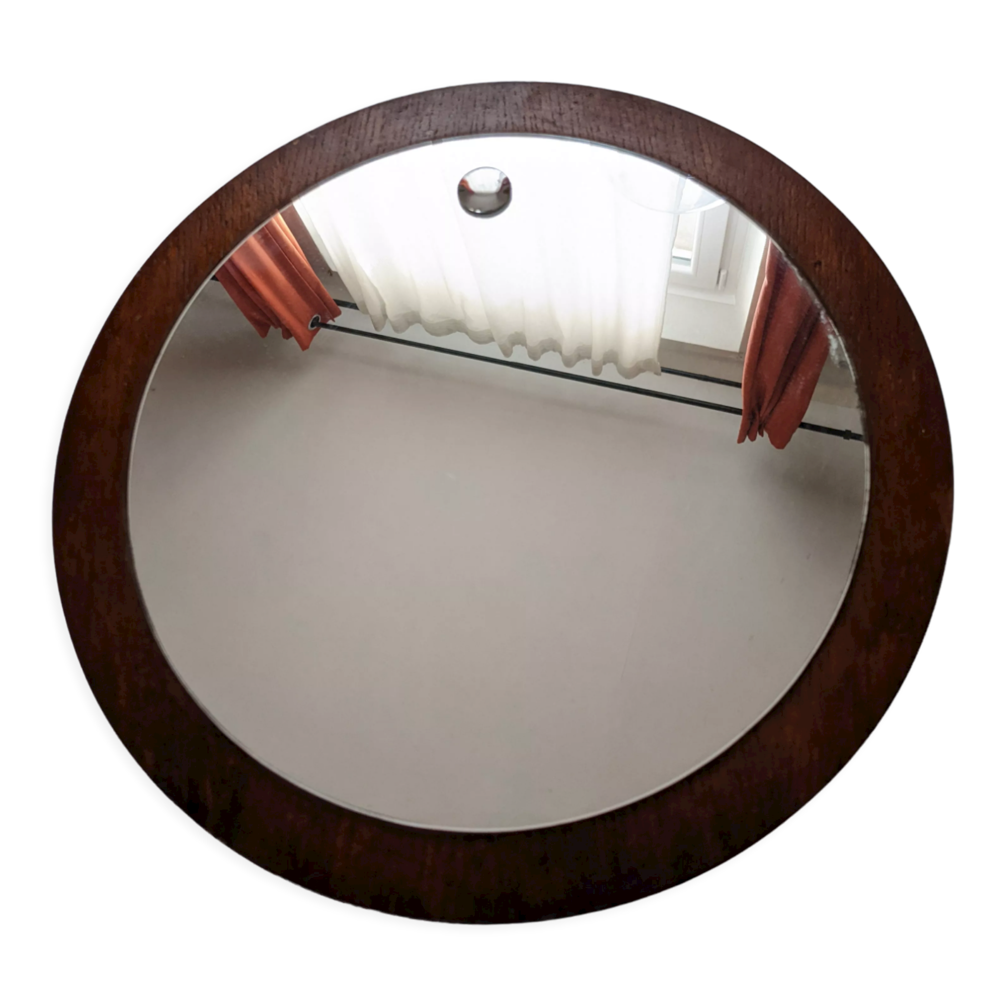 Miroir rond en bois