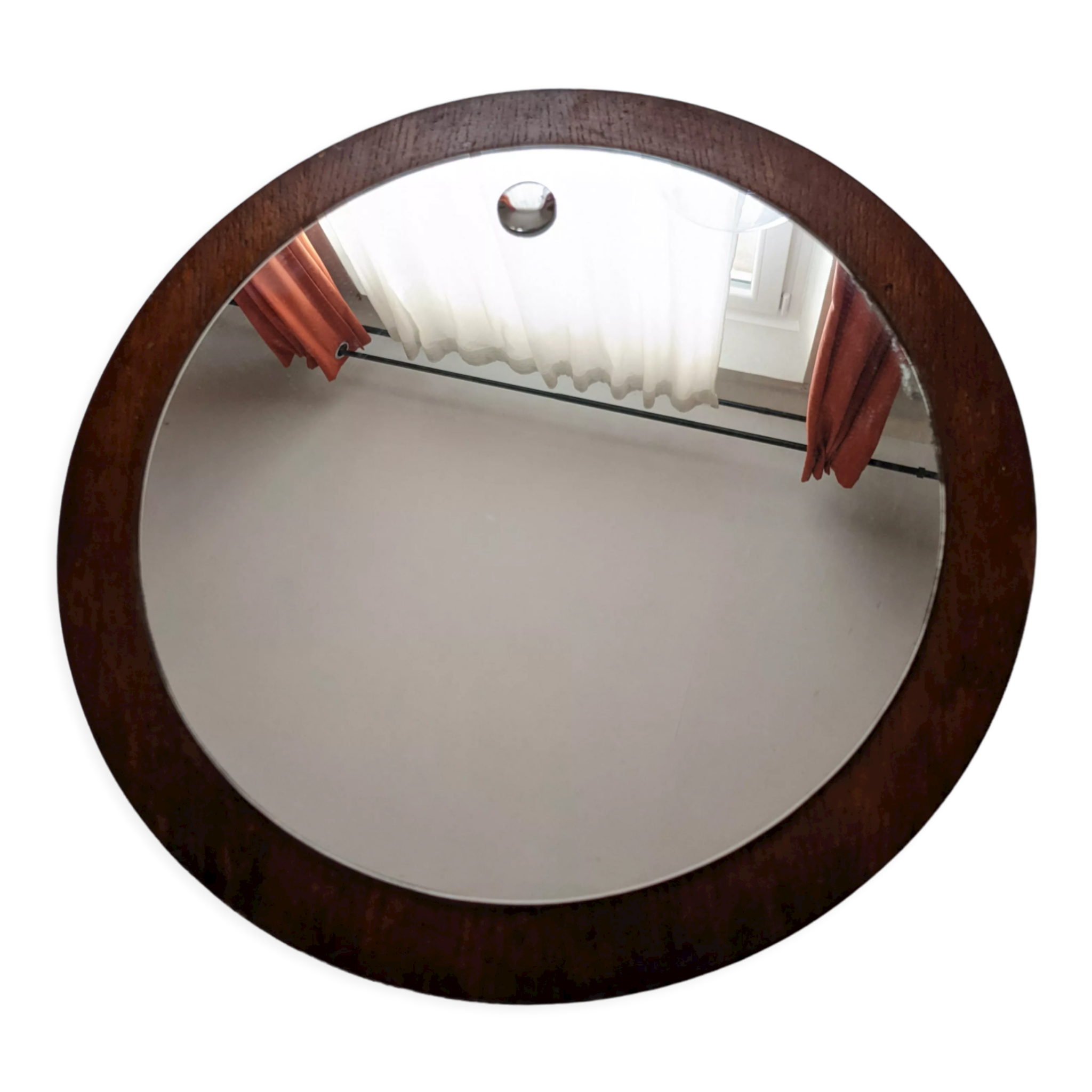 Round wooden mirror