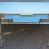 Table Formica MDJ 1960 Blue and Chrome