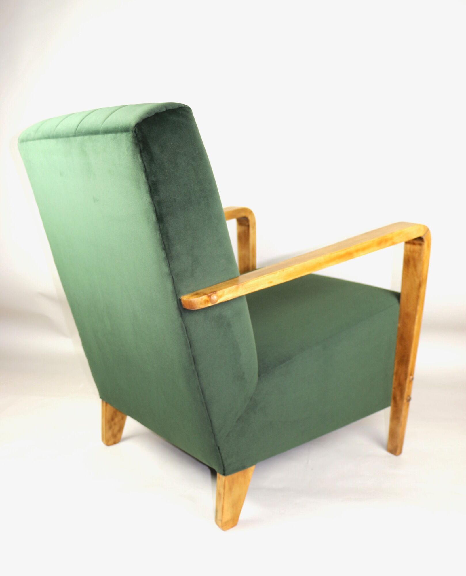 Fauteuil en velours olive, années 1970