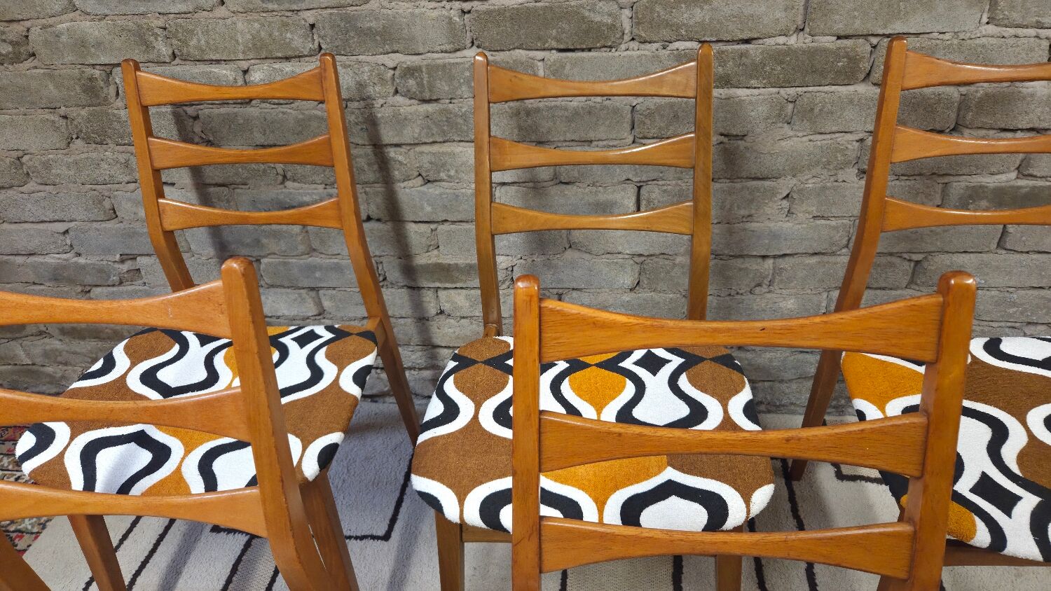 Set of 6 vintage Scandinavian chairs Bähre Mignon furniture 1960