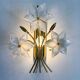 Pair of hibiscus floral sconces, Murano glass, Italy, 1970s