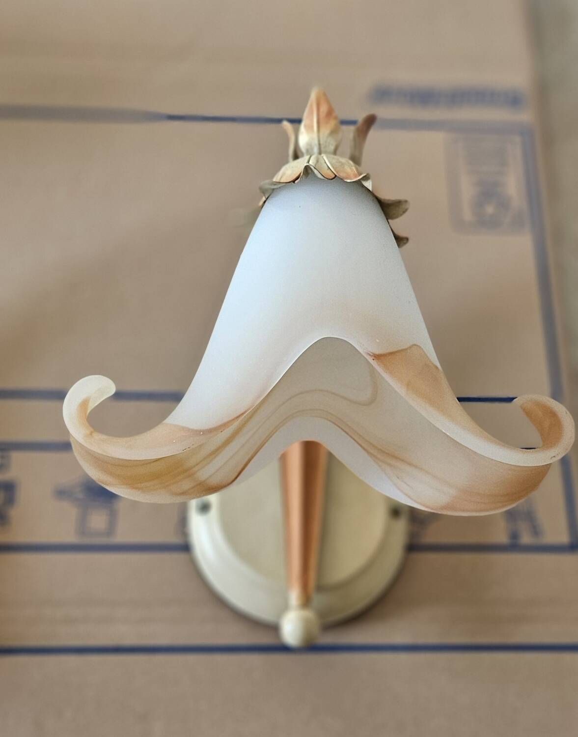 Pair of glass paste wall lights