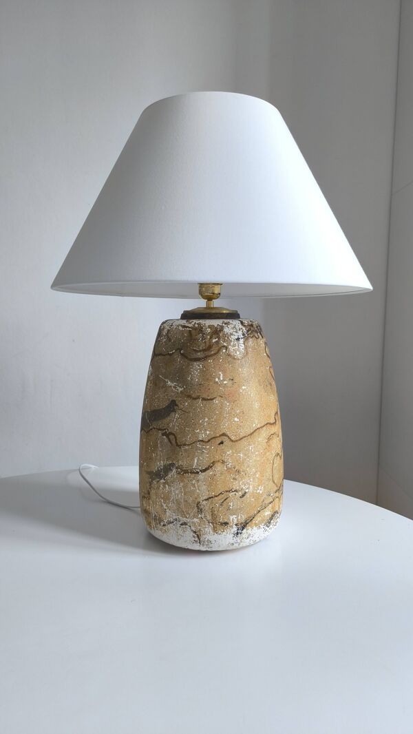 Lampe en faience vintage 1960
