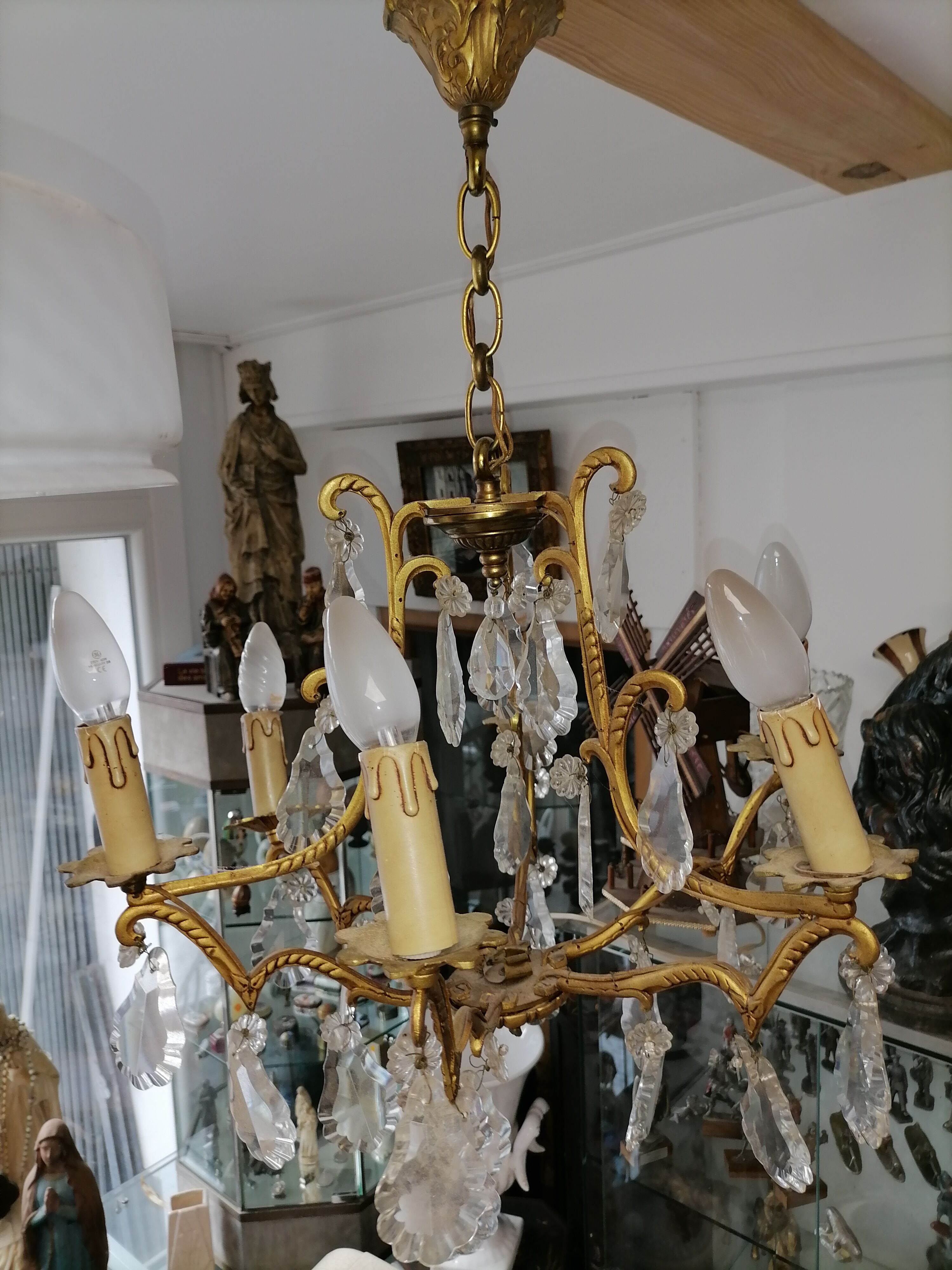 Chandelier pampilles 6 branches