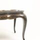 Coffee table with removable top in red and black lacquered wood. 1950s.