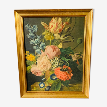 Cadre éditions braun représentation jan frans van dael roses, tulipes, pivoines 39826 1966