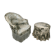 Toad chair and its pouf