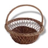 Panier ancien en osier, jours croisés
