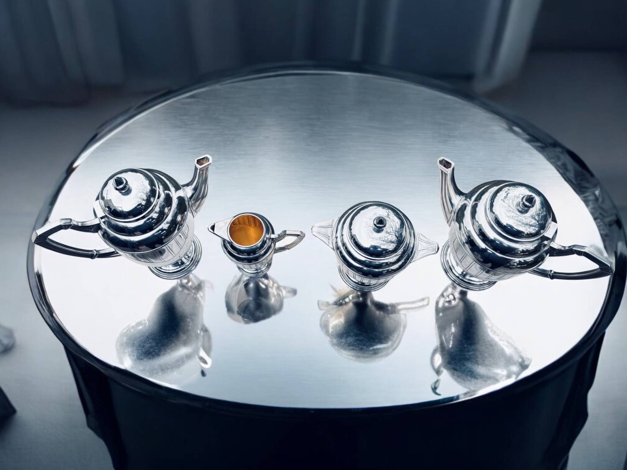 Art Deco Tea/Coffee Service Rodolphe Reysec (Silver Plated Metal)