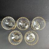 5 Gold Putoisé Champagne Glasses – Legras Pierrefonds 19th Century Service