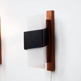 Paire de 2 appliques murales vintage suédoises des années 1950.