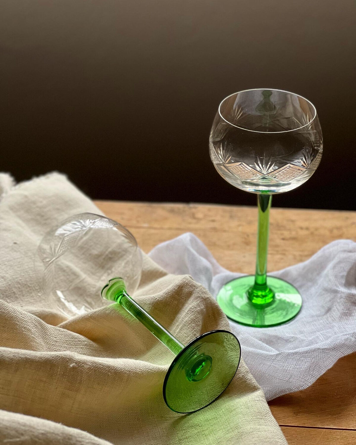 Alsatian glasses in fine chiseled glass