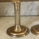 Pair of fluted column candlesticks in brass