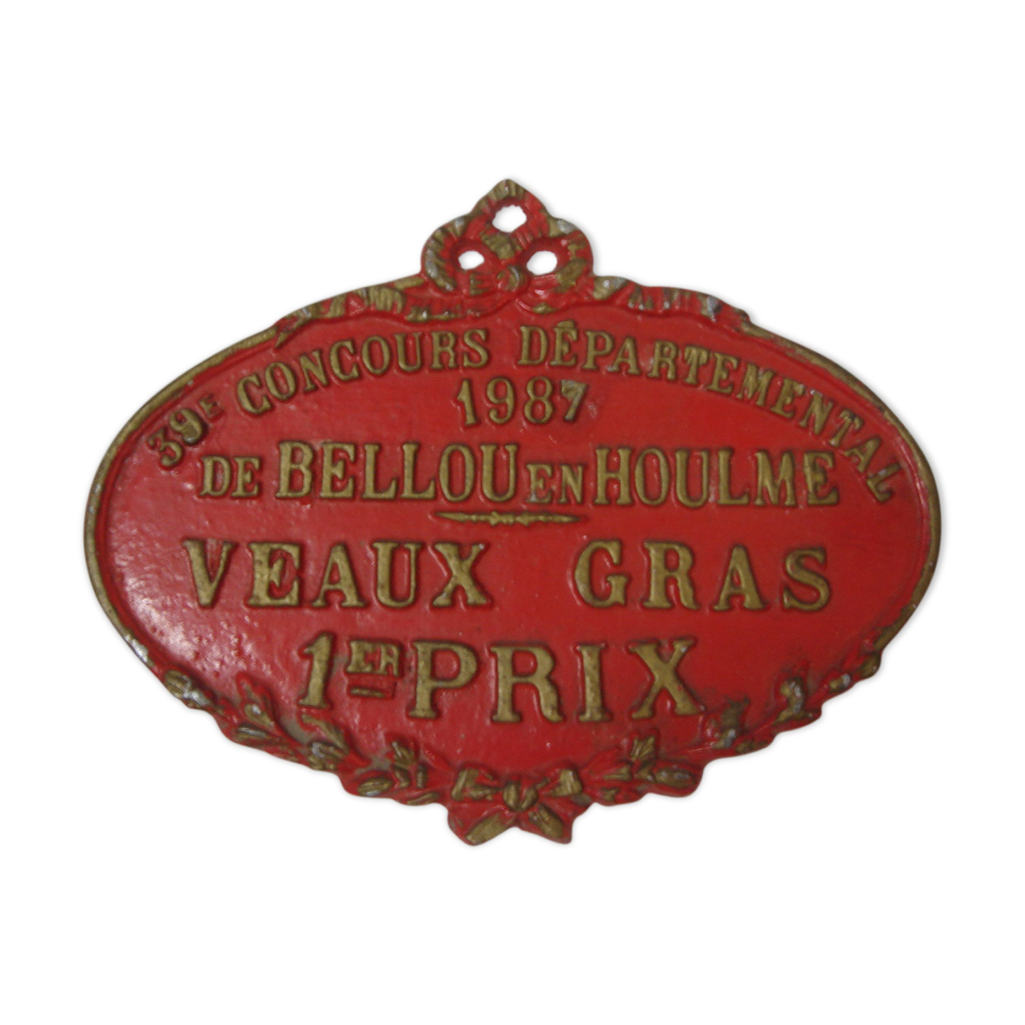 Enamelled plate contest fat calves 1987