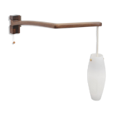 1960s boomerang wall lamp opaline glass