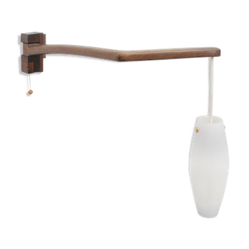 1960s boomerang wall lamp opaline glass