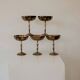Coupes à champagne vintage en argent plaqué avec intérieur plaqué or — ensemble de 5