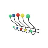 Mid century modern coat rack metal colored balls 60cm