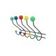 Portemanteau moderne du milieu du siècle boules colorées en métal 60cm