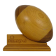 Ballon de rugby publicitaire taille réelle en bois, Simpa, années 80 90