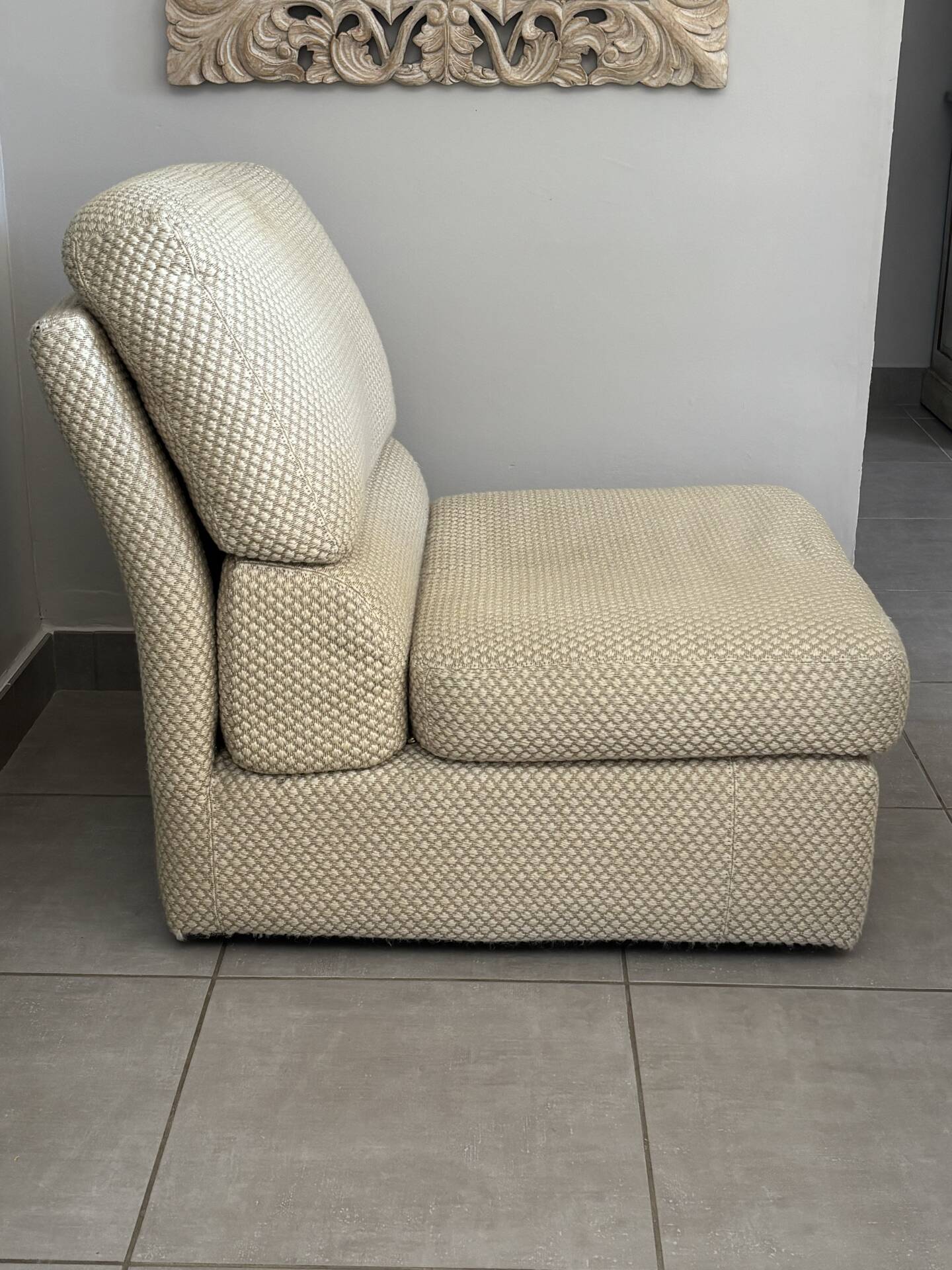 Wool fabric armchair