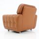 Fauteuil vintage marron clair en cuir 1970s