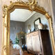 19th-century gilded antique pediment mirror