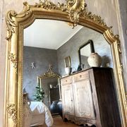 19th-century gilded antique pediment mirror
