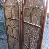 Ancient bamboo screen, rattan and canning