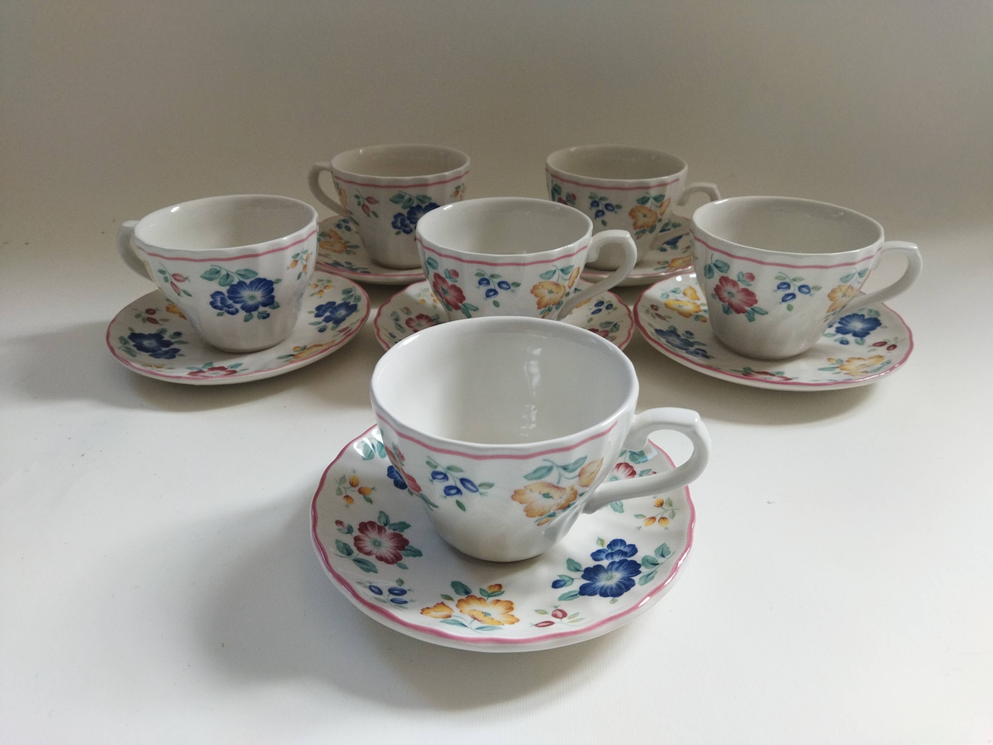 6 English cups Churchill Rosetta