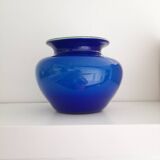 Vase en verre soufflé bleu et vert de Murano
