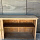Raw wood sliding door counter