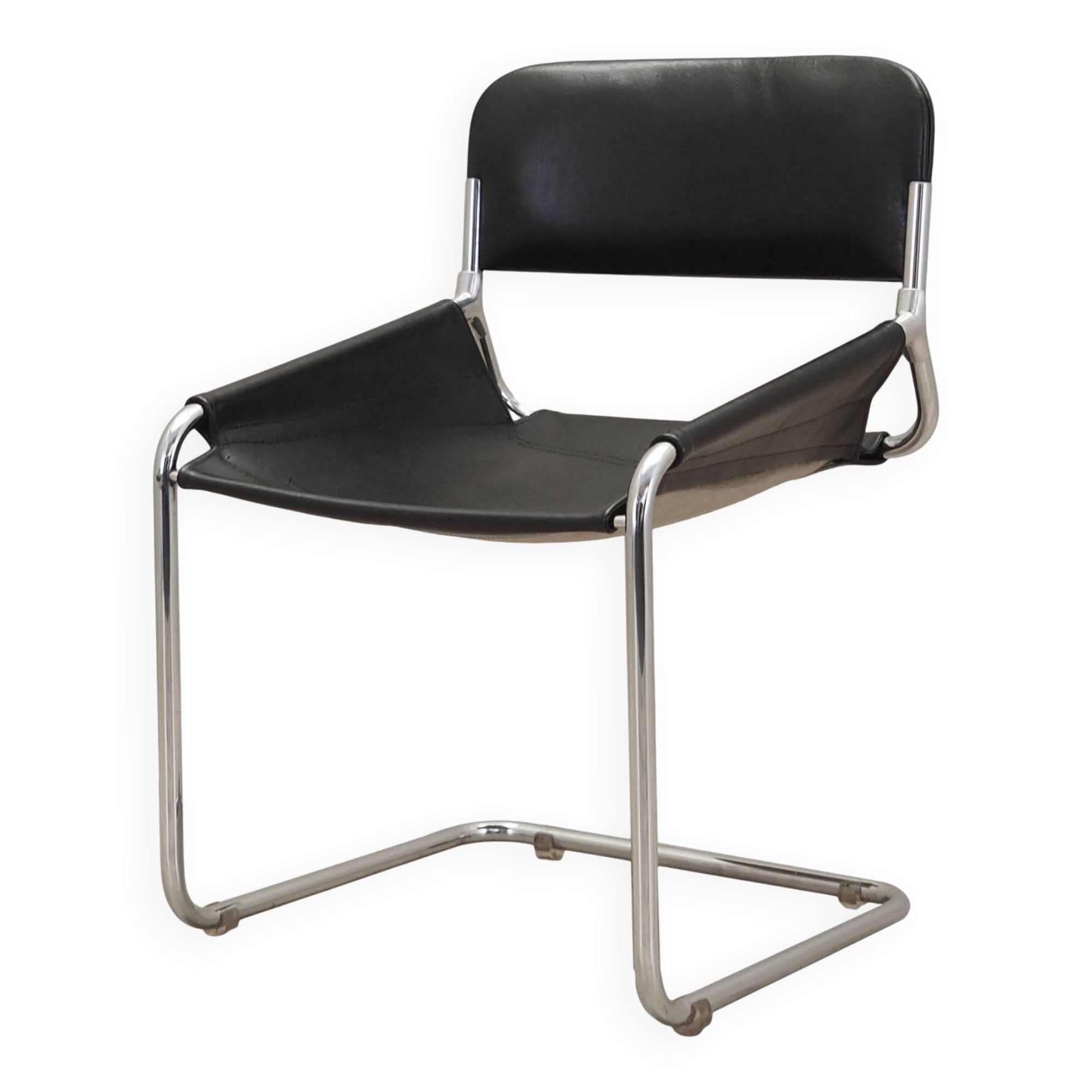 Leather chair, Italian design, 1970s, production: Italy