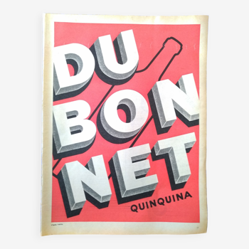 Une publicité papier apéritif Dubonnet   quinquina  issue d'une revue d'époque
