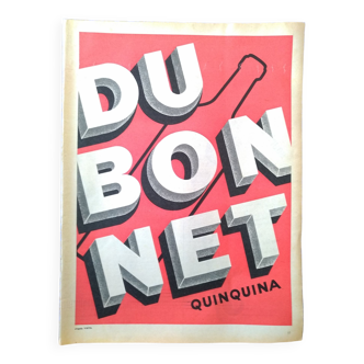 A Dubonnet cinchona aperitif paper advertisement from a period magazine
