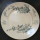 Assiette ronde/plat rond ancien faïence longwy mignon oiseaux terre de fer ø 31.5 cm