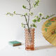 Glass faceted vase pink
