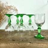5 small stemmed glasses